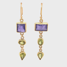 Load and play video in Gallery viewer, Tanzanite &amp; Sphene Gold Earrings

