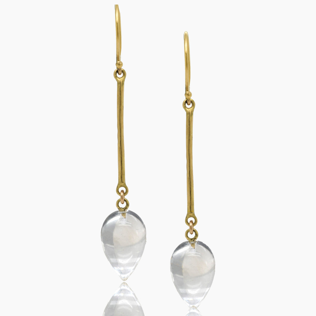 Crystal Drop Gold Earrings