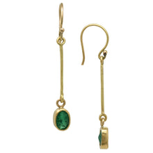 Load image into Gallery viewer, Art Deco Emerald Gold Earrings
