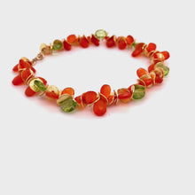 Load and play video in Gallery viewer, Signature Bracelet in Carnelian and Peridot
