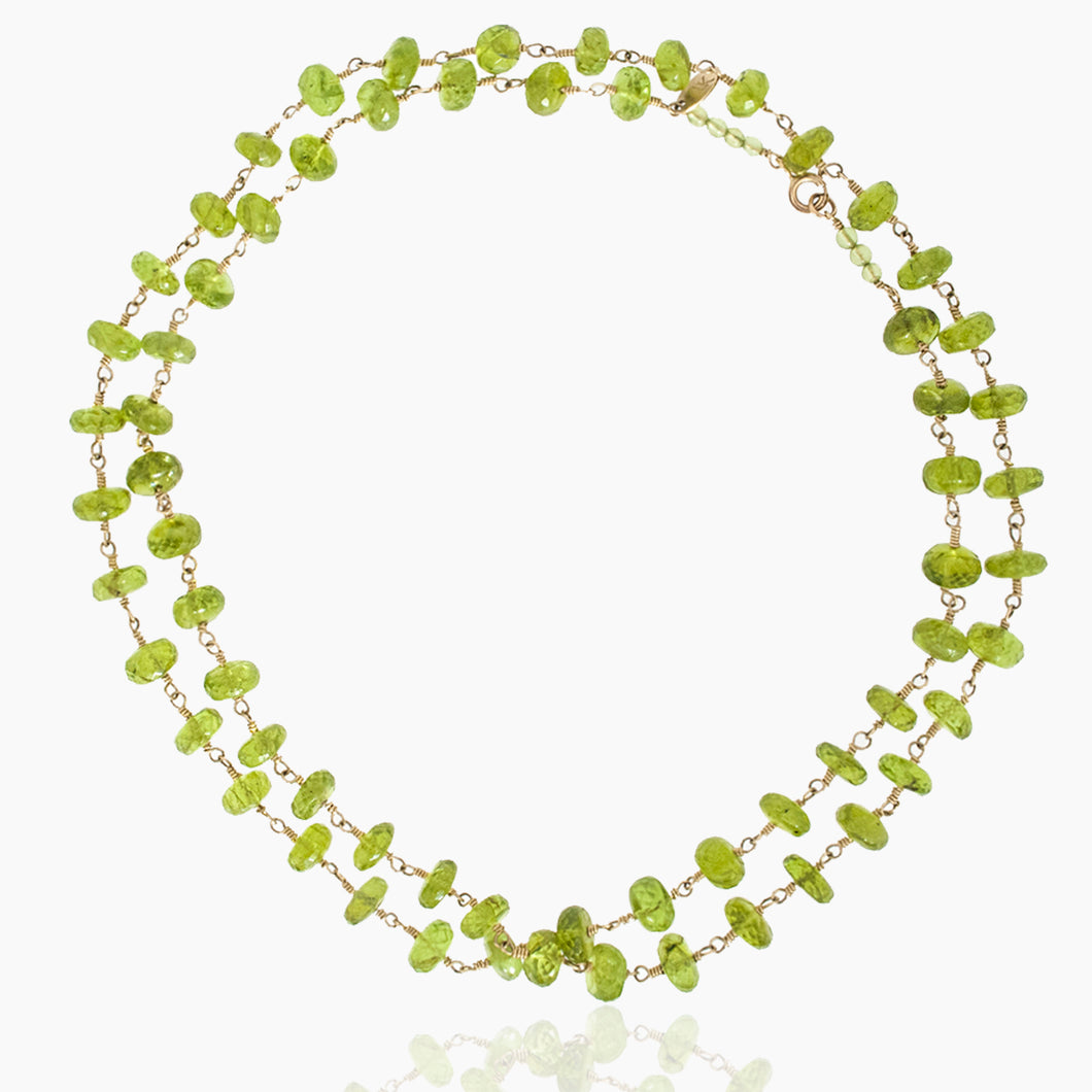 Faceted Peridot Double Necklace