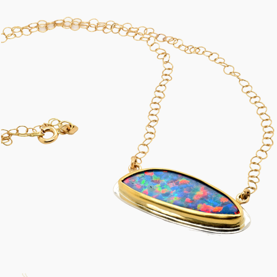 Boulder Opal Gold Necklace