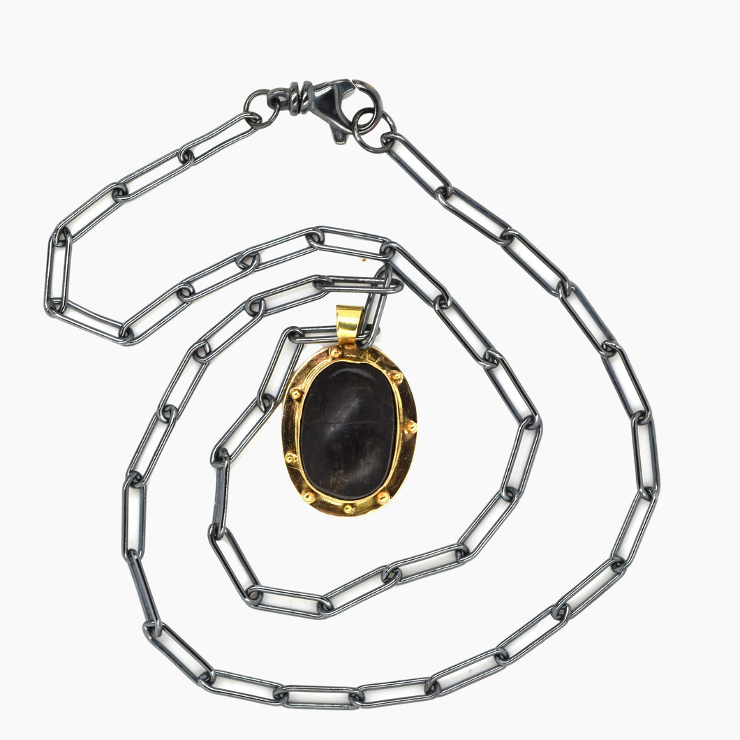 Black Egyptian Scarab Necklace