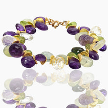 Load image into Gallery viewer, Multi Gem Gold Signature Bracelet
