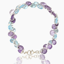 Load image into Gallery viewer, Signature Blue Topaz with Purple Amethyst Sterling Bracelet
