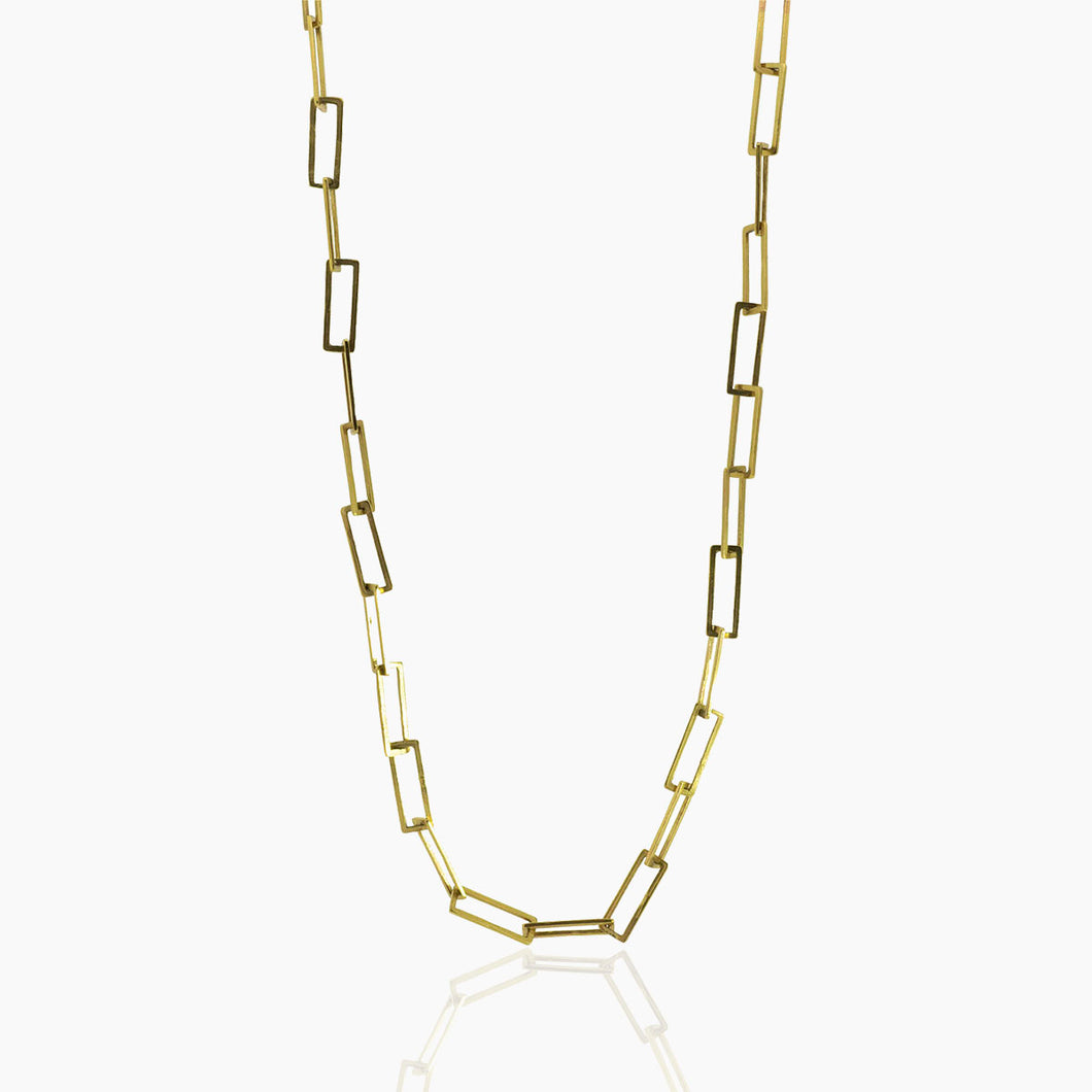 Square Link Chain in Sterling Silver or Gold